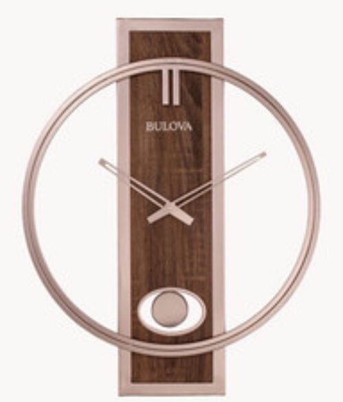 Bulova “Phoenix” Slow Swing Pendulumn Wall Clock in Champagne & Walnut- New