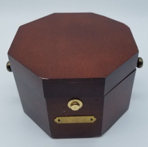 Bulova Quartermaster Maritime Desk Clock In Octagonal Wood Display - For Parts!