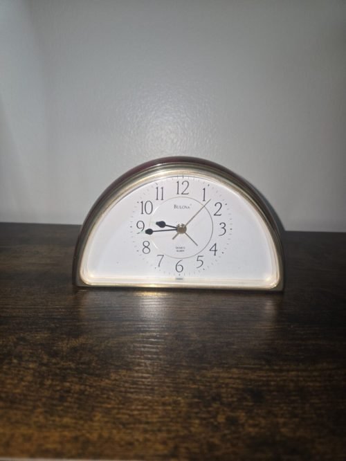 Bulova Quartz Alarm Art Deco Vintage Table Clock B1463 T4 SH222