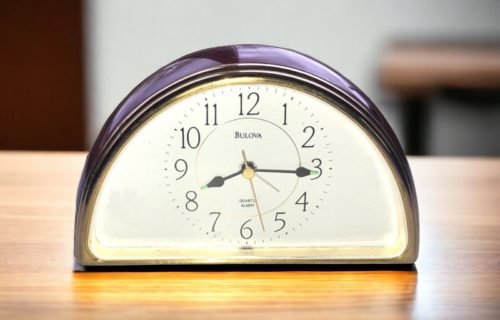 Bulova Quartz Alarm Art Deco Vintage Table Clock B1463 T4 SH222