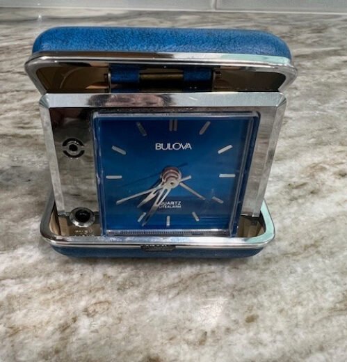 Bulova Travel Alarm Clock Made In Japan Works