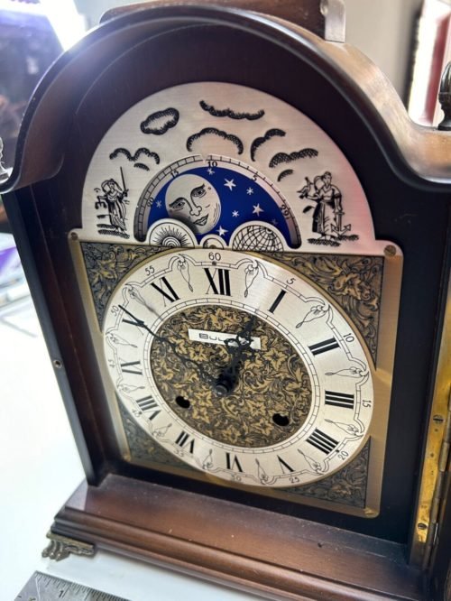 Bulova Vintage Walnut Wooden Mantle Strike Clock