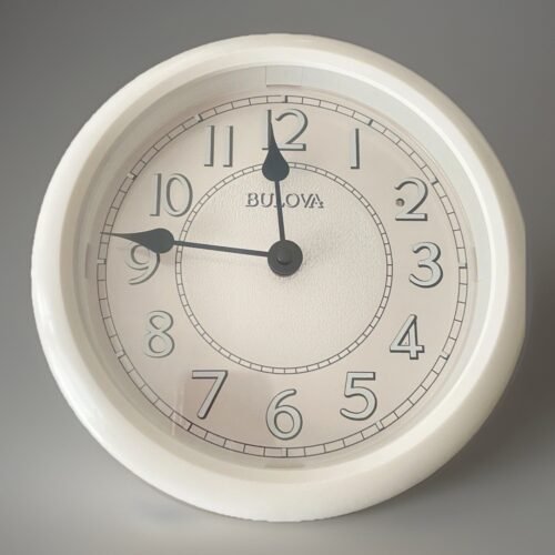 BULOVA WALL CLOCK BLUETOOTH SPEAKER RECHARGEABLE BATTERY BLUE BACKLIGHT EXCELNT!