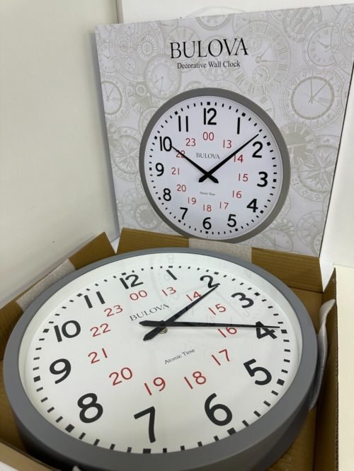 Bulova Wooden Atomic Analog Wall Clock C5003