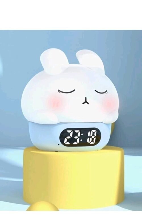 Bunny Alarm Clock with Night Light for Kids, Cute Digital Clocks for...