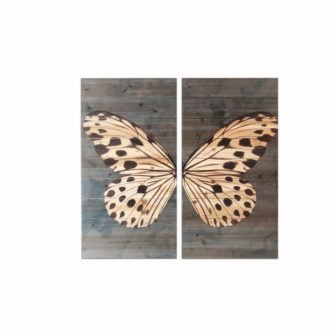 Butterfly 2 Piece Planked Wood Animal Art Print, 29 in. x 29...