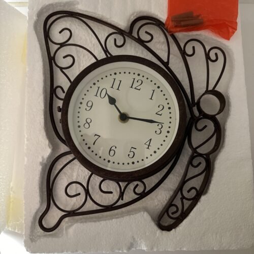 Butterfly Outdoor Wind And Weather Clock Thermometer Double Sided CK6808