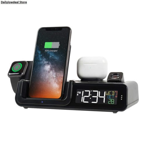 C75709 La Crosse Technology Wattz 2.0 Charging Projection Alarm Clock Docks