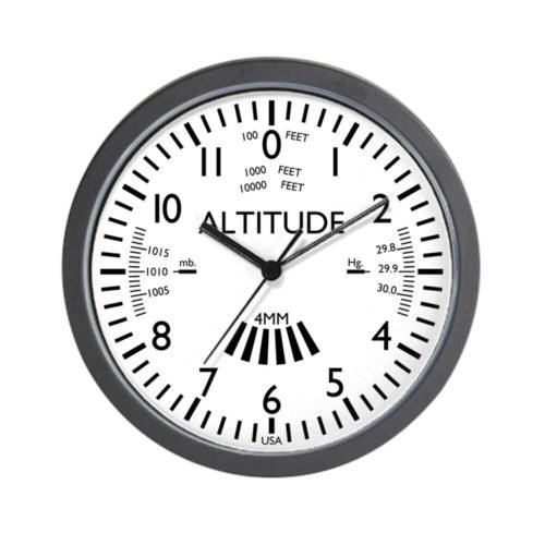 CafePress Aviation Altimeter Wall Clock (White) Wall Clock (509120193)