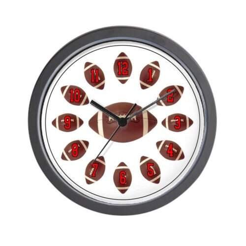 CafePress Football 10" Wall Clock (301922057)