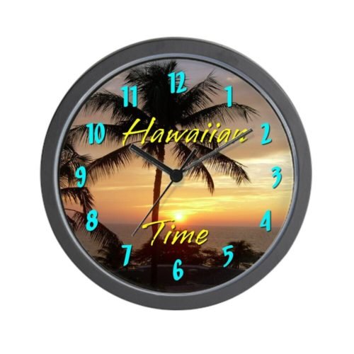 CafePress Hawaiian Time Unique Decorative 10" Wall Clock (661190169)