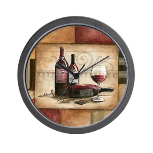 CafePress Wine And Chocolate 2 10" Wall Clock (1066576207)