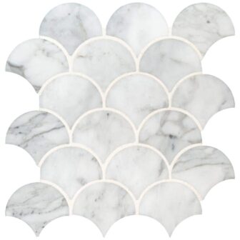 Calacatta Cressa Blanco 12 in. x 14.5 in. Polished Marble Look Floor