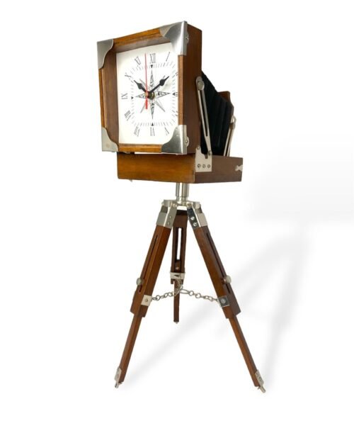 Camera Clock on Tripod - Unique Photography-Inspired Tabletop Accent