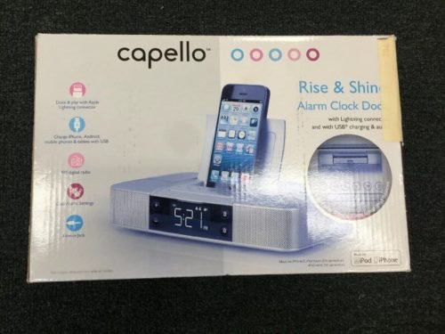 Capello Stereo FM Clock Alarm Radio with Lightning Dock for iPhone 5
