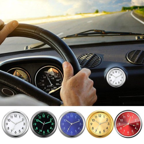Car Dashboard Clock - Mini Tiny Analog Clock Watch for Vehicle Stick On Clock