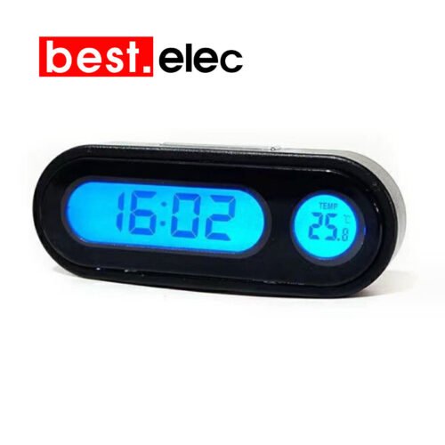 Car Dashboard Digital LCD Table Auto Desk Time Display Small Thermometer Clock