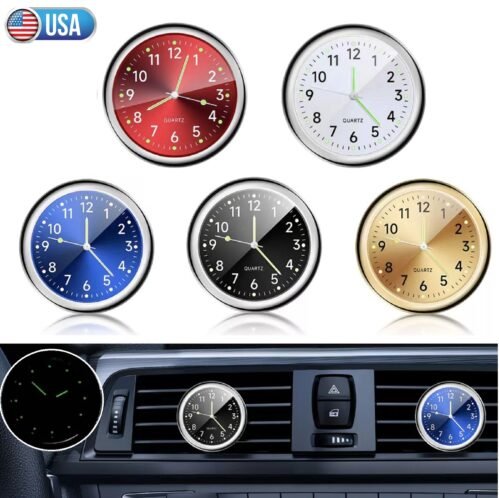 Car Dashboard Mini Tiny Clock Luminous Car Vent Clocks Watch for Car Boat Bike