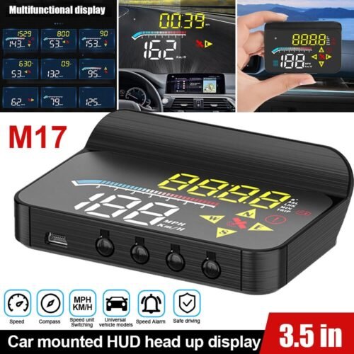 Car HUD Digital Speedometer OBD2 Projector Head Up Display GPS Overspeed Alarm