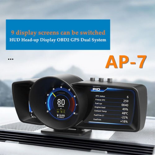 Car HUD Head-up Display OBD2 GPS Dual System Driving Computer LCD Code Table 1PC