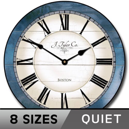 Carolina Blue Clock, big clock, ULTRA Quiet! LIFE TIME Warranty, 9 SIZES!!