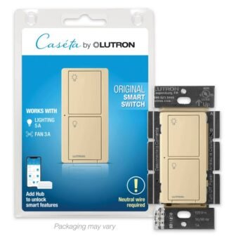 Caseta Smart Switch for Lights or Fans, 6 Amp, Push Button Light...