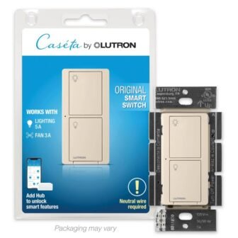 Caseta Smart Switch for Lights or Fans, 6 Amp, Push Button Light...