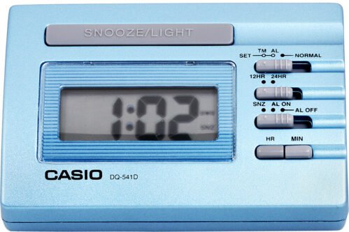Casio DQ541D-2R Blue LED Light Digital Travel Alarm Clock with Snooze NEW