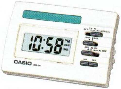 Casio DQ541D-7R White LED Light Digital Travel Alarm Clock with Snooze NEW