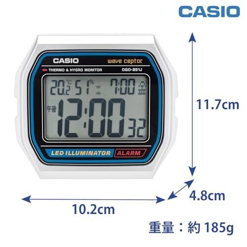 CASIO DQD-851J-8JF Radio Controlled Digital Alarm Clock Thermometer Japan New