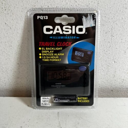 Casio Illuminator PQ13 Black Backlight Digital Display Daily Alarm Travel Clock