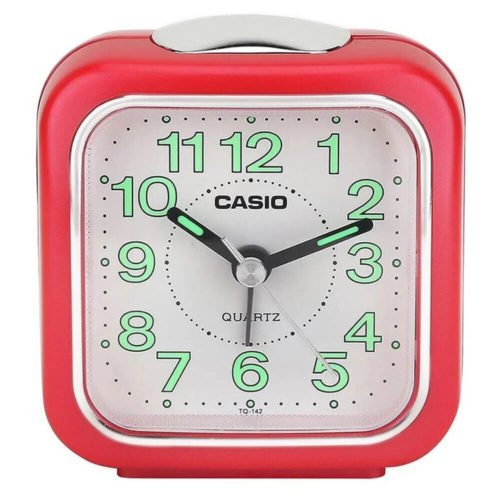 Casio Standard Traveller's Red Resin Table Clock TQ-142-4D-P