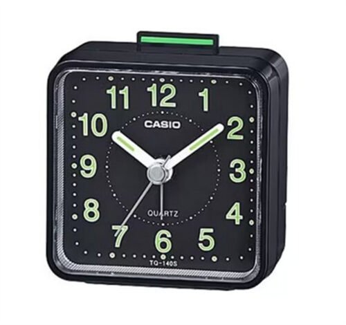 CASIO TQ-140S-1JF Alarm Clock Analog Travel Small Black AA battery