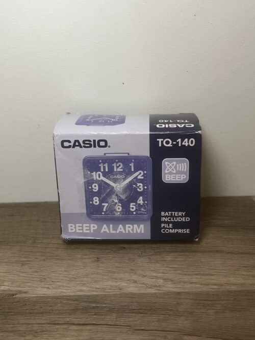 Casio TQ140-1D Travel Clock Quartz Alarm Clock Neobrite Black