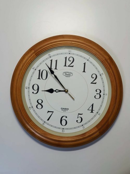 CASIO Traddy wall Clock mounted chronograph wood IQ 121