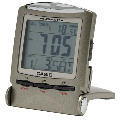 CASIO travel clock PQ-50J-8 display metallic gray Digital