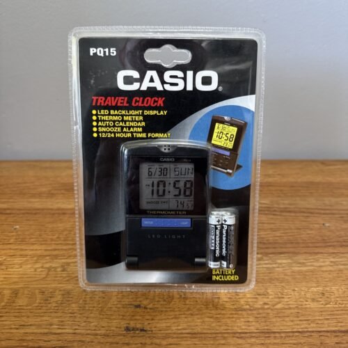 Casio Travel Clock PQ15 DQ-750 Temperature, Calendar, New Factory Sealed