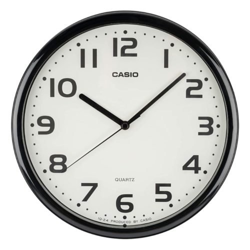 CASIO Wall Clock Black Analog Stonged Step Second Hand