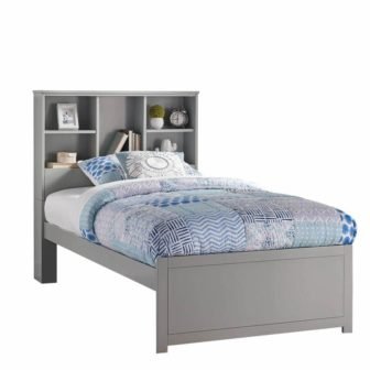 Caspian Gray Twin Bookcase Bed