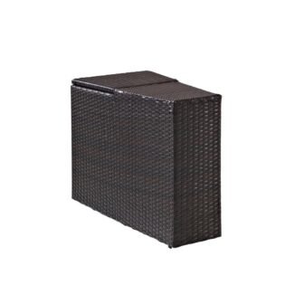 Catalina Brown Triangular Wicker Outdoor Side Table
