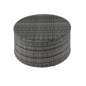 Catalina Gray Round Wicker Outdoor Coffee Table