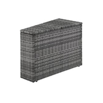 Catalina Gray Triangular Wicker Outdoor Side Table