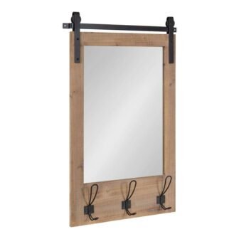 Cates 31 in. x 20 in. Classic Rectangle Framed Rustic Brown Wall...