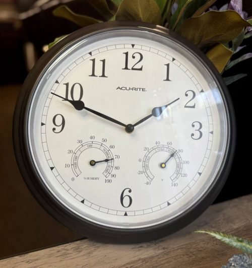 Chaney 18 Inch Wall Clock - Antiqued Finish Wood Clock Home Decorations Black