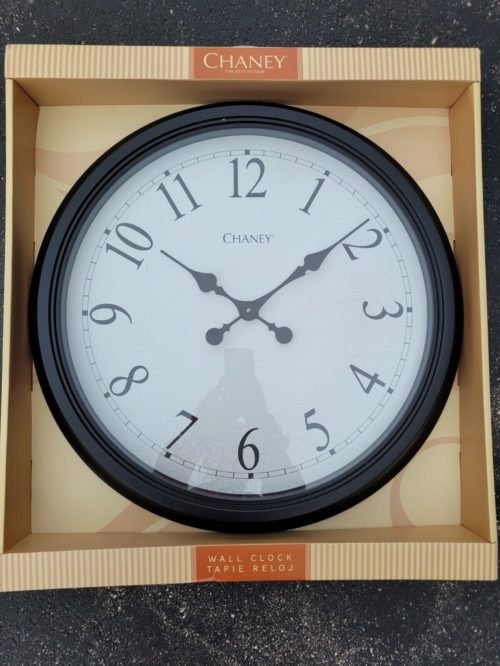 CHANEY Decorative 24 Inch Black Jumbo Battery Operated Wall Clock Chaney/Acurite