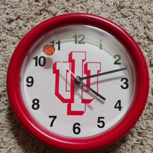 Chaney Instruments IU Hoosiers Plastic 8" Wall Clock Basketball Second Hand