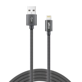 Charge and Sync USB to Lightning Braided Cable, 10 ft. (Black)