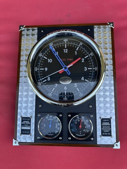 Charles Lindbergh Airfield Spirit of St. Louis Wall Clock Thermometer Barometer