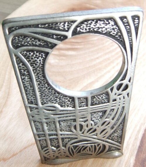 CHARLES RENNIE MacKINTOSH INSPIRED PEWTER DESK CLOCK BY St. JUSTIN TO REPURPOSE