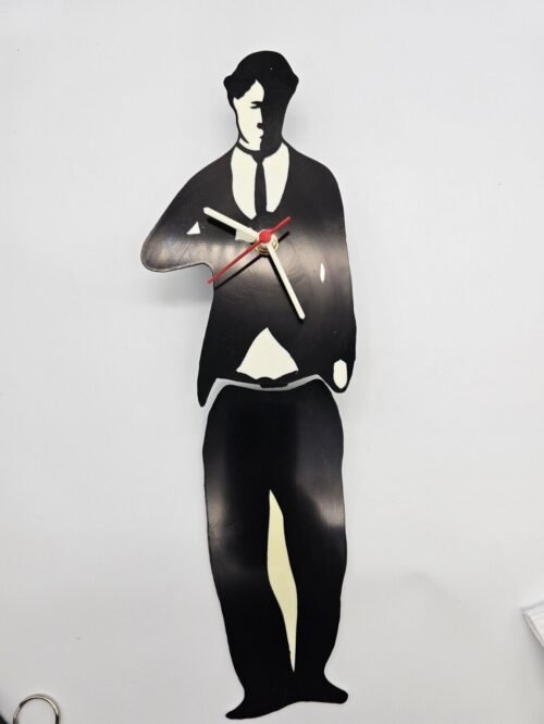 Charlie Chaplin Swinging Leg Pendulum Plastic Swing Wall Clock *Works*